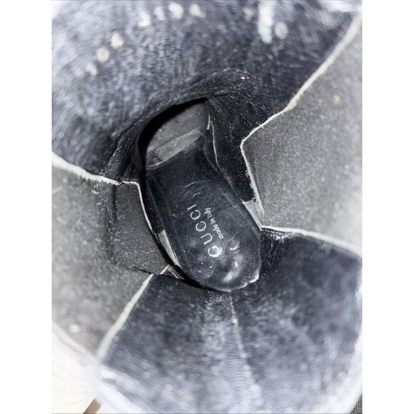 Gucci Authentic Solid Black Leather Block Heel Chelsea Boots 7.5 - Picture 9 of 9